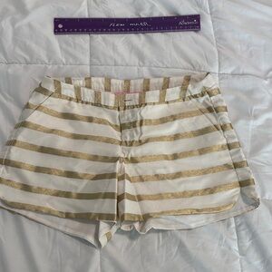 Lilly Pulitzer Gold and White Striped Shorts
